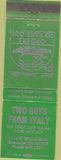 Matchbook Cover - Two Guys From Italy Glendale CA Pizza