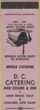 Matchbook Cover - DC Catering Concord NH Long Beach CA