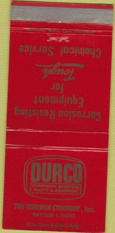 Matchbook Cover - Durco Co Chemicals Dayton OH WEAR 30 Strike