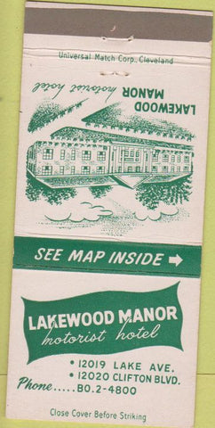 Matchbook Cover - Lakewood Manor Hotel Lakewood OH 30 Strike