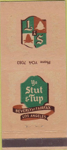Matchbook Cover - Ye Stut  and  Tup Los Angeles CA 30 Strike