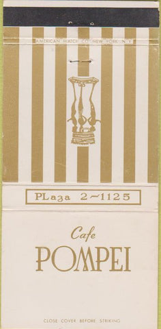 Matchbook Cover - Cafe Pompei New York City 30 Strike