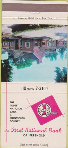 Matchbook Cover - First National Bank Freehold NJ 30 Strike