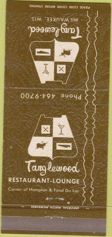 Matchbook Cover - Tanglewood Restaurant Milwaukee WI 30 Strike