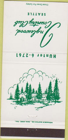 Matchbook Cover - Inglewood Country Club Seattle WA 30 Strike