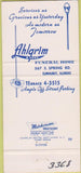 Matchbook Cover - Ahlgrim Funeral Home Elmhurst IL 30 Strike
