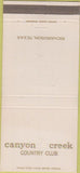 Matchbook Cover - Canyon Creek Country Club Richardson TX 30 Strike