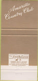 Matchbook Cover - Amarillo Country Club TX 30 Strike