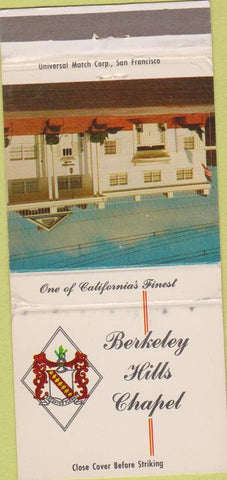 Matchbook Cover - Berkeley Hills Chapel Funeral Berkeley CA WEAR 30 Strike