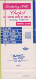 Matchbook Cover - Berkeley Hills Chapel Funeral Berkeley CA WEAR 30 Strike