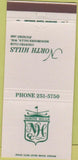 Matchbook Cover - North Hills Country club Menomonee Falls WI 30 Strike