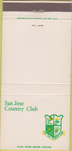 Matchbook Cover - San Jose Country Club CA 30 Strike