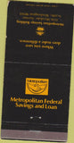 Matchbook Cover - Metropolitan Federal Savings Seattle WA WEAR 30 Strike