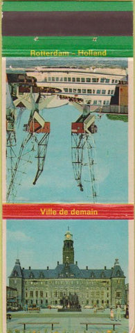 Matchbook Cover - Ville De Demain Rotterdam Town Hall Rotterdam Holland