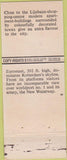 Matchbook Cover - Ville De Demain Euromast Rotterdam Holland