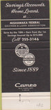 Matchbook Cover - Mishawaka Federal Savings Loan IN 30 Strike