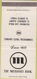 Matchbook Cover - Mechanics Bank Richmond San Pablo Pinole CA 30 Strike