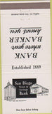 Matchbook Cover - San Diego Trust Savings CA 30 Strike