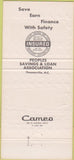 Matchbook Cover - Peoples Savings Loan Thomasville NC 30 Strike