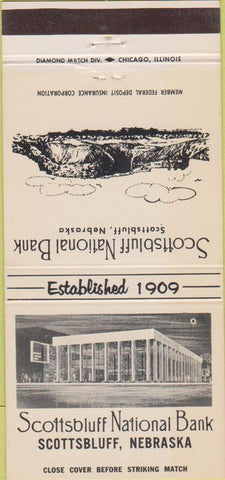 Matchbook Cover - Scottsbluff National Bank NE 30 Strike