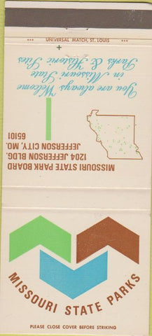 Matchbook Cover - Missouri State Parks Jefferson City MO 30 Strike