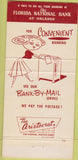 Matchbook Cover - Florida National Bank Orlando FL 30 Strike