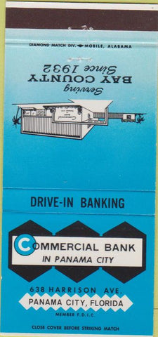 Matchbook Cover - Commercial Bank Panama City FL 30 Strike