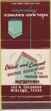 Matchbook Cover - Midland Savings Assoc Midland TX 30 Strike