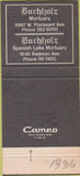 Matchbook Cover - Buchholz Mortuary St Louis MO 30 Strike
