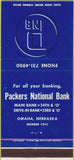 Matchbook Cover - Packers National Bank Omaha NE 30 Strike
