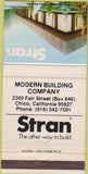 Matchbook Cover - Stran Modern Buildings Chicago CA 30 Strike