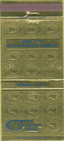 Matchbook Cover - The Carolina Bank 30 Strike