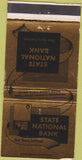 Matchbook Cover - State National Bank New Iberia LA 30 Strike