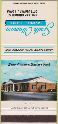 Matchbook Cover - South Ottumwa Savings Bank IA 30 Strike