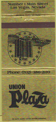 Matchbook Cover - Union Plaza Las Vegas NV casino 30 Strike