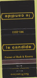 Matchbook Cover - Le Candide San Francisco CA 30 Strike