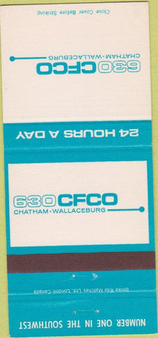 Matchbook Cover - 630 CFCO Chatham Wallaceburg Radio 30 Strike