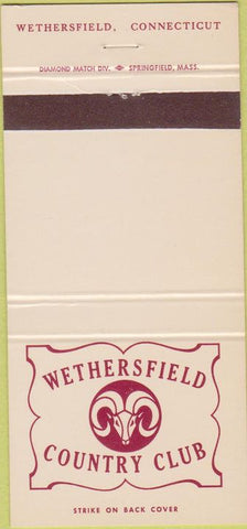 Matchbook Cover - Wethersfield Country Club CT 30 Strike