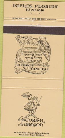Matchbook Cover - George and the Dragon Naples FL 30 Strike