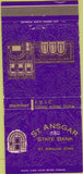Matchbook Cover - St Ansgar State Bank IA 30 Strike