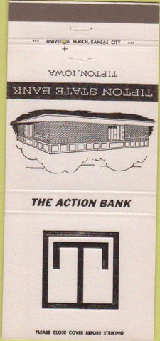 Matchbook Cover - Tipton State Bank IA 30 Strike