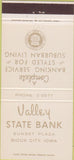 Matchbook Cover - Valley State Bank Sioux City IA 30 Strike