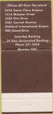Matchbook Cover - Alameda Bank CA 30 Strike