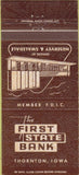 Matchbook Cover - First State Bank Thornton IA 30 Strike