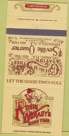 Matchbook Cover - Church Street Station Pensacola FL Rosie O'Grady's 30 Strike