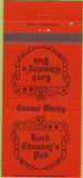 Matchbook Cover - Lord Chumley's Pub Stuart FL 30 Strike