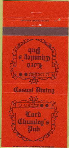 Matchbook Cover - Lord Chumley's Pub Stuart FL 30 Strike
