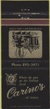 Matchbook Cover - Carino's Italian Food Miami FL 30 Strike