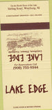 Matchbook Cover - Lake Edge  Watchung NJ 30 Strike
