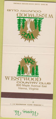 Matchbook Cover - Westwood Country Club Vienna VA 30 Strike